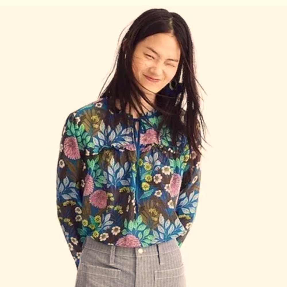 Abigail Borg for J Crew cotton & silk top